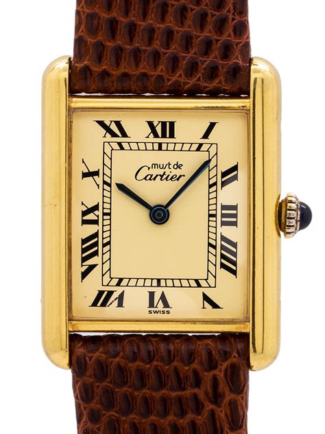 vintage cartier tank vermeil watch.